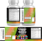 Clean Nutraceuticals Turmeric Moringa Supplement | Ginger Boswellia Saffron - Supplement for Women and Men with Ceylon Cinnamon, Tart Cherry, Quercetin Garlic Nettle Holy Basil - 1Pack