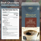 Teeccino Dark Chocolate Prebiotic SuperBoost™ Herbal Tea - Support Your Probiotics with Vegan GOS & Organic XOS For Good Gut Health and Regularity, 25 Tea Bags