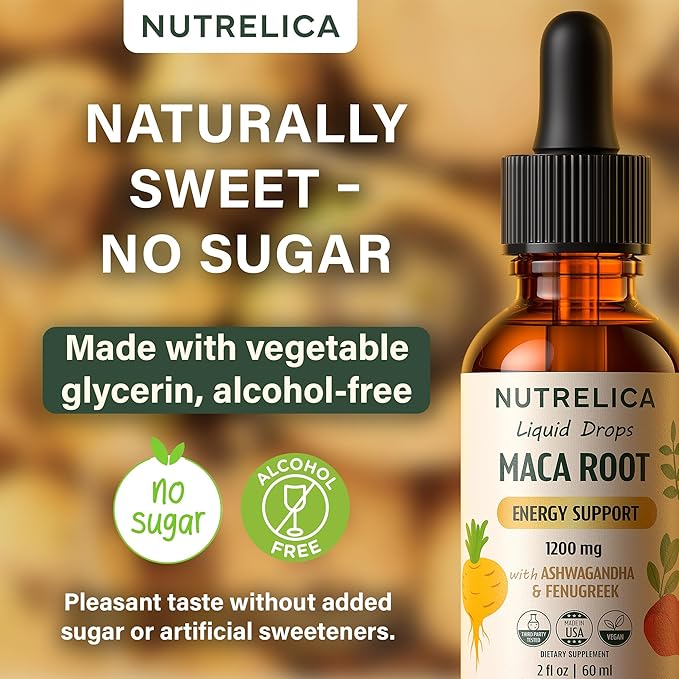 Maca Root with Ashwagandha & Fenugreek – Herbal Wellness & Vitality Support – 1200mg, No Sugar, Vegan, Non-GMO
