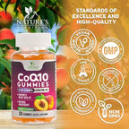 CoQ10 Gummies 100mg Per Serving - 3X Strength, High Absorption, Antioxidant Supplement for Heart Health Support & Energy Production, Ultra Coenzyme Q10 Vitamins, Coq 10 Supplements - 30 Gummies