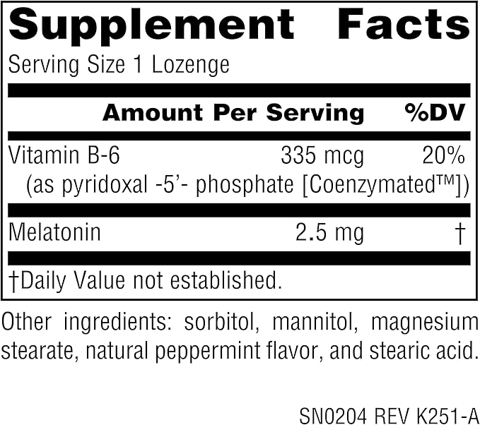 Source Naturals Melatonin, Helps Promote Sleep* - 2.5 mg - 240 Vegan Peppermint Flavored Lozenges
