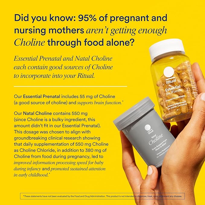 Ritual Prenatal Multivitamin for Women - Key Essential Vitamins and Minerals to Support Mom and Baby During Pregnancy* - Folate, Choline, Omega-3 DHA, Iron - Vegan - Mint - 60 Capsules - 30 Servings