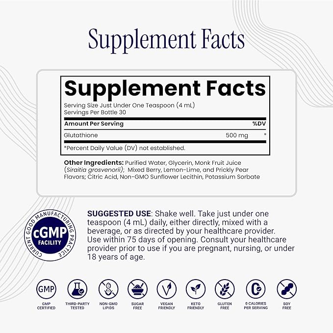 Rho Nutrition Liposomal Glutathione - Ultra High Absorption Liquid Glutathione Supplement - Supports Natural Detoxification, Immune System, Skin Health, Mental Clarity & Overall Well-Being