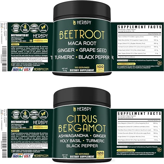 Bundle 6in1 Beet Root Capsules & 6in1 Citrus Bergamot Supplement