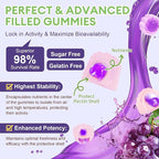 Sugar Free 5-in-1 Probiotic Prebiotic Postbiotic Gummy, 36 Strains Probiotics for Women Men with Digestive Enzymes, Peppermint, Complete Immune, Gut & Digestive Support, Vegan, 60 Ct, Grape Flavor