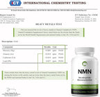 NMN 500mg Capsules 99.3% Purity | Nicotinamide Mononucleotide 30 Servings | Supports DNA Repair & Cognitive Function | Vegetarian Friendly Gluten Free Non-GMO 3rd Party Tested (30 Capsules, NMN)