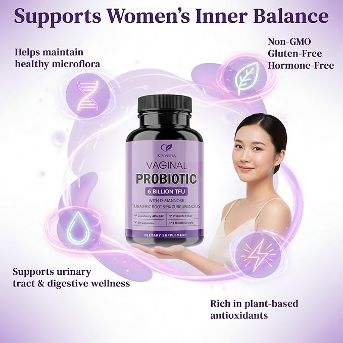 UT Defense Vaginal Probiotics for Women – Probiotics & Prebiotics + D-Mannose, Turmeric Root 95% Curcuminoids & Cranberry 40% PAC – 6 Billion CFU Lactobacillus Blend – 60 Veggie Capsules