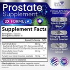 Prostate Health Supplements for Men - 3X Strength with Saw Palmetto Blend Stinging Nettle Root & Pumpkin Seed Support Complex - Supports Bathroom Trips Prostate & Urinary Health - 120 Capsules