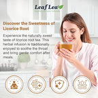 LeafLea 80 Licorice Root Tea Bags, Pure Licorice Spice Tea, Naturally Sweet, Te De Regaliz Herbal Gently Supports Relaxation and Digestive Comfort, Nutrient-Rich, Vegan, Sugar- free, Caffeine Free