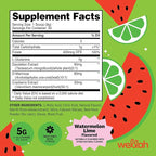 Wellah L-Glutamine Powder Watermelon Lime (50 Servings) - 5g L-Glutamine Per Serving, Sweetened with Stevia