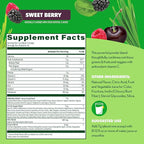 Amazing Grass Greens Blend Antioxidant: Super Greens Powder Smoothie Mix with Organic Spirulina, Beet Root Powder, Elderberry, Bilberry, Prebioitics & Probiotics, Sweet Berry, 30 Servings (Packaging May Vary)