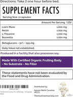 Chill Pill - Lion’s Mane, Reishi, L-Theanine & Boswellia Extract Blend - Mushrooms Supplement for Relax, Recover & Recharge - 120 Vegan Capsules