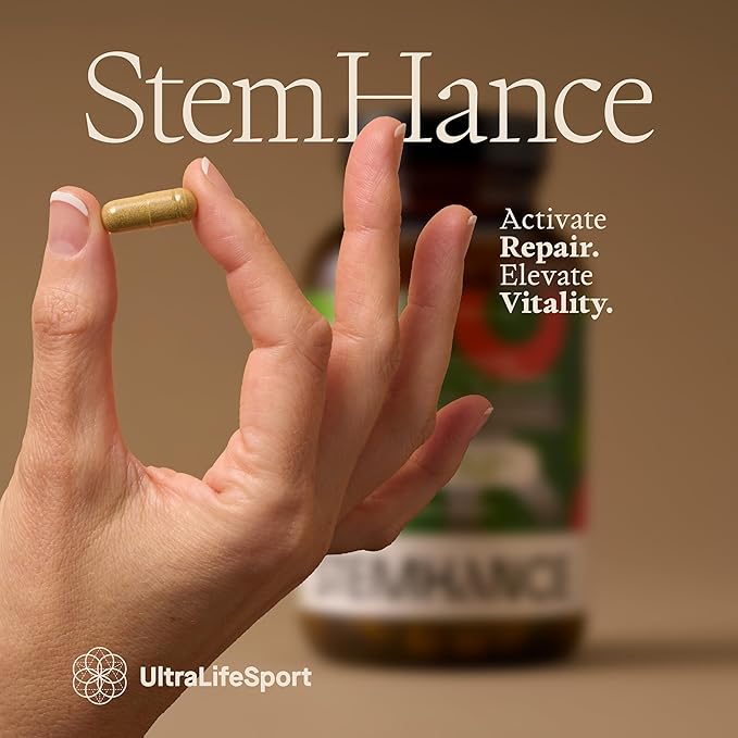 Ultra Life Sport StemHance – Cellular Renewal & Healthy Aging Supplement with Vahonona, Spermidine, Resveratrol, Sea Buckthorn, Green Tea, Vitamins D3, K2, B Complex – 120 Capsules