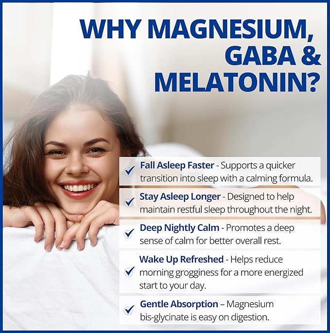 CanPrev Magnesium Bisglycinate Chelated + GABA & Melatonin, 120 Veg Caps, 120-Day Supply, Support Restful Night, Muscle Function, Promote Relaxation & Balanced Sleep-Wake Cycle, Vegan, No GMO & Gluten