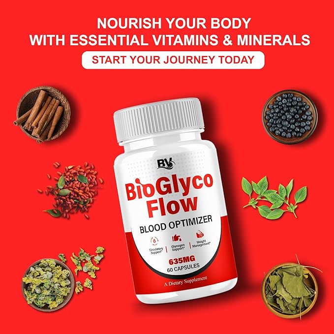 BioGlyco Flow Advanced Daily Multivitamin Health Support and All Natural Wellness Supplement Formula, BioGlyco Flow Premium Health and Wellness Support Formula Supplement (1 Pack - 60 Capsules)