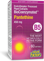 Natural Factors BioCoenzymated Pantethine - B Vitamin Support for Energy Support & Cardiovascular Health - Active Coenzyme Form - Non-GMO, Gluten-Free & Dairy-Free - 60 Softgels