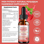 Potassium Magnesium Supplement Liquid Drops - High Absorption Potassium Supplement with Magnesium, Calcium, Vitamin D3 K2, Vegan, Non-GMO Potasio Support Leg Cramps, Bone, Muscle - 4 Fl oz