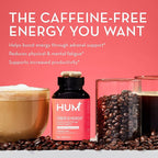 HUM Uber Energy Adrenal Energy Support Supplement with Ashwagandha Root, Ginseng, B Vitamins, Vitamin B6, B5, and Adaptogens, Supplements for Adrenal Fatigue Support, 60 Vegan Capsules