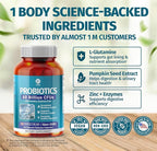 1 Body Thyroid Support Supplement + 60 Billion Probiotics for Men & Women