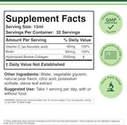 Double Wood Supplements Premium Liquid Collagen - 2500mg of Hydrolyzed Bovine Collagen (Type 1, 3 and Grassfed) - 32 Servings - for Women and Men - 30 mcg of Biotin - Sugar Free Pear Flavor
