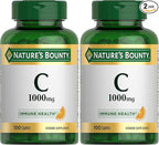 Nature's Bounty Vitamin C 1000mg, Immune Support Supplement, Powerful Antioxidant, 2 Pack, 100 Caplets