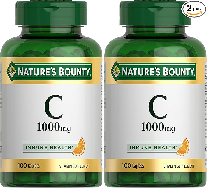 Nature's Bounty Vitamin C 1000mg, Immune Support Supplement, Powerful Antioxidant, 2 Pack, 100 Caplets
