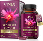 VINIA Piceid Resveratrol Supplement Capsules. Increases Blood Flow and Nitric Oxide. Blood Pressure and Heart Health Support | Antioxidant from Red Grapes | Non-GMO, 30 Count