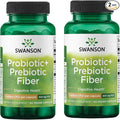 Swanson Prebiotic + Probiotic Fiber Digestive and Immune Health Supplement for Gut-Health-Conscious Adults with 500 Million CFU (60 Vegan Capsules, 2 Pack)