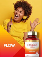 Carlyle Vitamin K 100 mcg | 240 Tablets | Vegetarian, Non-GMO, Gluten Free | Vitamin K Supplement