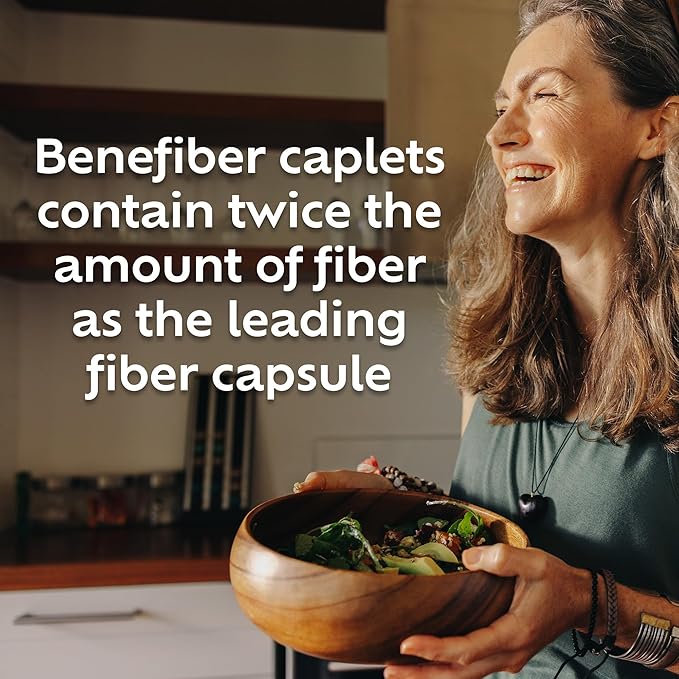 Benefiber Prebiotic Fiber Supplement Caplets,84 Count (Pack of 2)