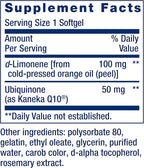 Life Extension Super-Absorbable CoQ10 (Ubiquinone) with d-Limonene, Heart Health Supplement, relieves General Fatigue, oxidative Stress Defense, 50 mg, Non-GMO, Gluten-Free, 60 softgels