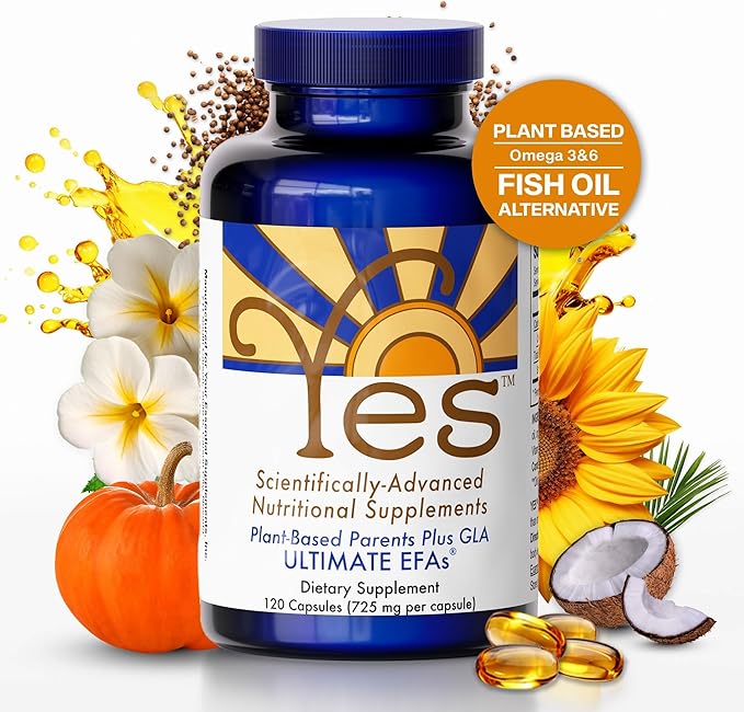 YES Plant Based Omega 3 & 6 Supplement – Burpless Fish Oil Alternative – DHA, EPA, SDA for Heart & Immune Support – 480 Softgels (4 Pack)