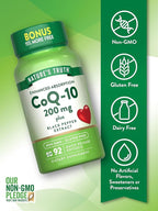 Nature's Truth CoQ10 200 mg Softgels | 92 Count | Enhanced Absorption | with Black Pepper Extract | Non-GMO & Gluten Free Supplement