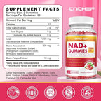 NAD+ Gummies, 1200mg Liposomal NAD Supplement for Women & Men with Trans-Resveratrol & Black Pepper Extract Anti-Aging Supplement, Brain & Cellular Mitochondrial Health - 120 Gummies Strawberry