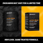 ONNIT Alpha Brain Black Label Capsules, IGEN Non-GMO Tested Citicoline Brain Supplement for Concentration and Memory, Lion’s Mane, Lutemax Lutein, L Theanine and Mucuna Pruriens, 80 Count