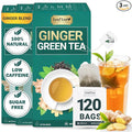 LeafLea Ginger Green Tea, 120 Tea Bags, Premium Green Tea Blend with Pure Ginger Root, Supports Digestive Wellness, Natural Flavor, Low Caffeine, Sugar-Free