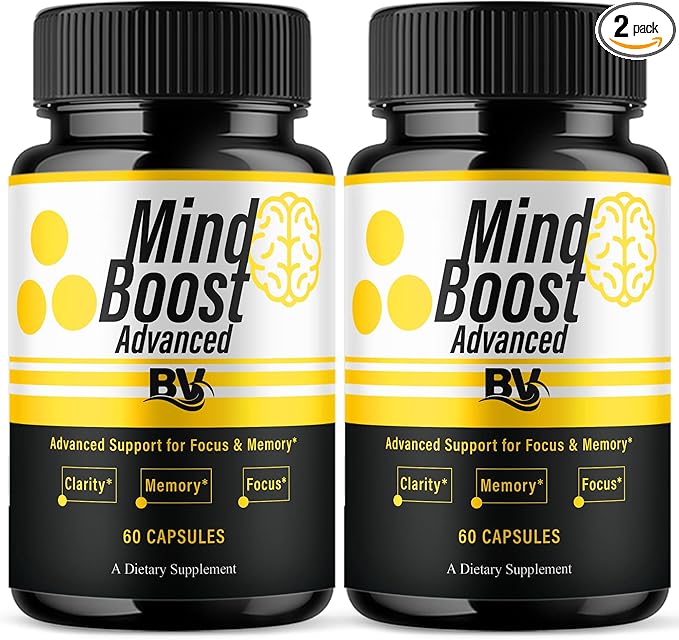 BLUE VIBE Mind Boost Premium Health & Wellness Nootropic Supplement, MindBoost Advanced All Natural Health Management & Overall Wellness Support Supplement Formula Pills (2 Pack - 120 Capsules)
