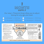 FWS L Theanine Liquid Drops, 200mg 99% Pure Bioactive L-Theanine, Organic, Natural, Vegan, Non GMO Helps to Promote Calmness, Relaxation, Improved Mood, Restful Sleep, for Adults and Kids