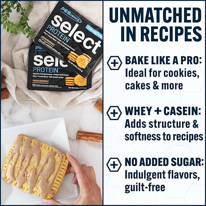 PEScience Select Protein Powder, Whey and Casein Blend, Lean Protein Powder for Women and Men, Low Calorie, Low Carb, Keto Friendly, Gluten Free, Snickerdoodle - 55 Servings