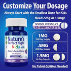 Nature's Perfect Night Kids | Kids Melatonin 1mg | 100 Chewable Tablets | Natural Grape Flavor | Sugar Free | Vegan | Gluten Free | Drug Free | Value Size