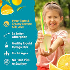 Barlean's Omega Pals Chirpin' Slurpin' Lemonade Flavored Omega-3 for Kids, Yummy Children's Liquid Fish Oil Supplement with 540 mg of EPA and DHA Fatty Acid for Brain & Eye Health, 8 oz, 2 Pack