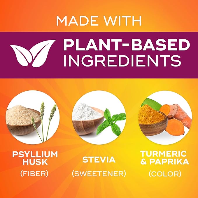 Metamucil Premium Blend, 4-in-1 Fiber Supplement for Digestive Health, Psyllium Husk Fiber Powder, Sugar-Free with Stevia, Plant-Based Fiber Supplement, Orange Flavored, 180 teaspoons