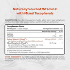 Naturalis Sunflower Vitamin E 268mg (400 IU) with Mixed Tocopherols | Essential Skin Vitamin & Immune Support | Non-GMO, Soy & Gluten Free | 120 Softgels