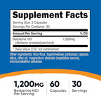Nutricost Berberine HCl 1200mg, 60 Vegetarian Capsules - Gluten Free & Non-GMO (3 Bottles)