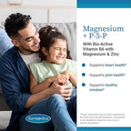 EuroMedica Magnesium + P-5-P - Bone & Heart Health Support Supplement - Dietary Supplement with Vitamin B6, Zinc & Magnesium - Pyridoxal-5-Phosphate Vegan Capsule Supplement - 60 Capsules