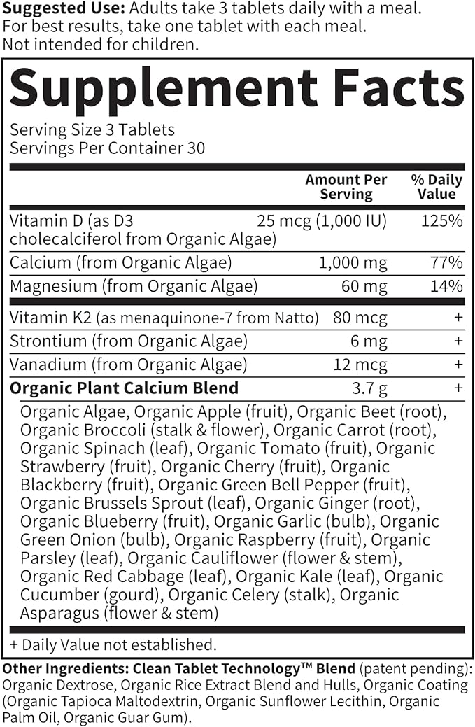 Garden of Life Calcium Supplement with Magnesium & Organic Vitamin D3 K2, Made from Whole Foods, Gluten-Free, 90 Count (Pack of 6)