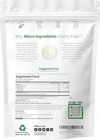 Micro Ingredients Vitality Prebiotic Fiber Powder, 1lb | Easy Mix Powder for Digestive & Gut Health | Daily Prebiotic Soluble Fiber Supplement for Women and Men | Unflavored, Sugar Free & Vegan