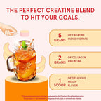 Peach Perfect Creatine for Women – Micronized Creatine Monohydrate Powder with BCAA & Collagen for Glute Strength Support, Boosts Energy, Focus, Strength, and Endurance – Peach, 30 Servings