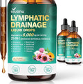 21-in-1 Lymphatic Drainage Drops for Liposomal, Immune & Lymph System Support Supplement for Women & Men with Echinacea, Dandelion, Burdock, Bromelain, Calendula, Turmeric & More, 2 Pack