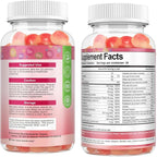 Totaria Sugar Free Multivitamin Gummies for Women 14+ w/Iron, Inositol, Folate, Biotin, Womens Daily Multivitamin Gummy w/Vitamin A, C, B, D3, K2, for Hair, Skin, Energy, Immune, Peach Flavor
